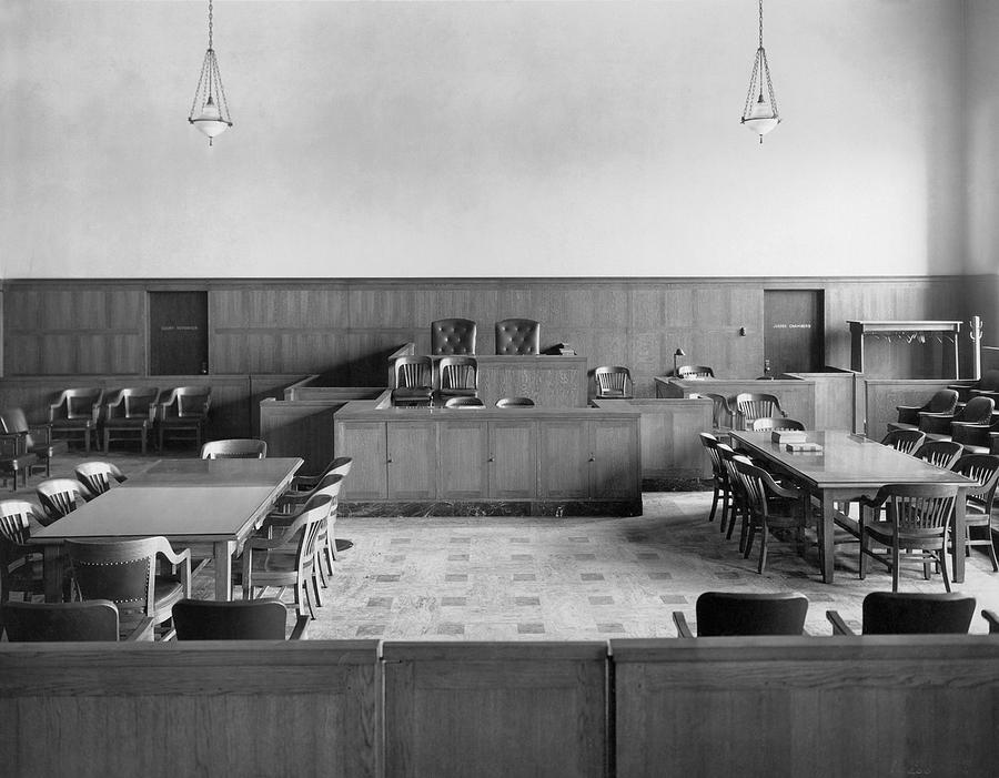 Empty Courtroom Photograph by Underwood Archives
