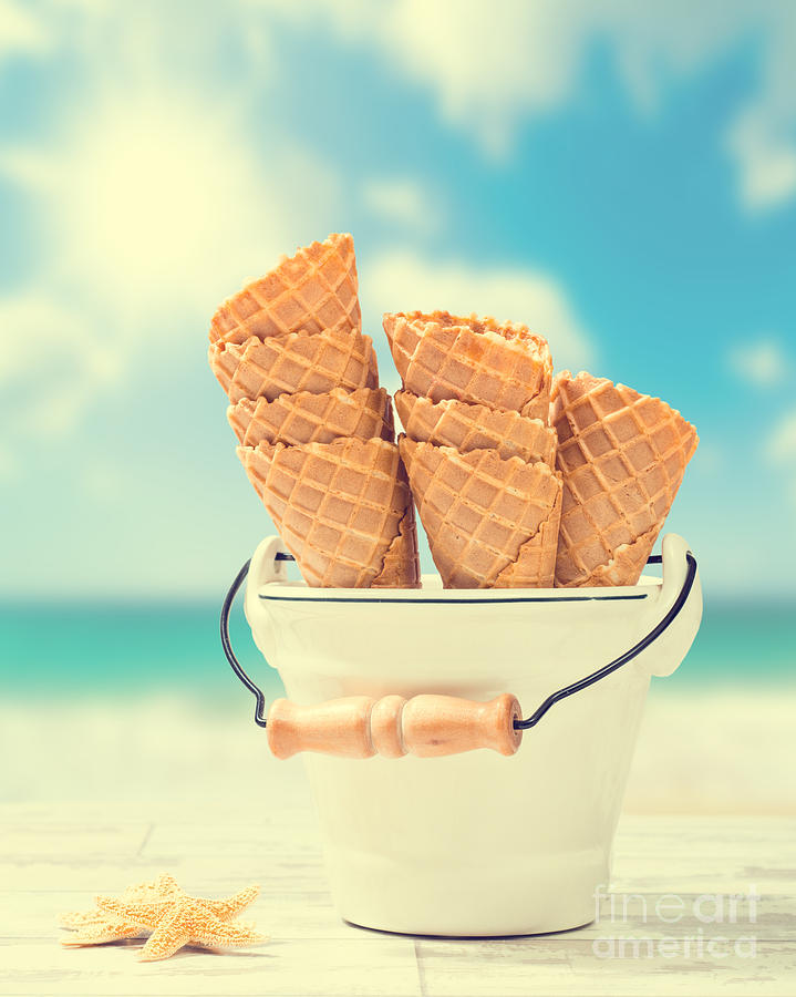 Ice Cream Photograph - Empty Ice Cream Cones by Amanda Elwell