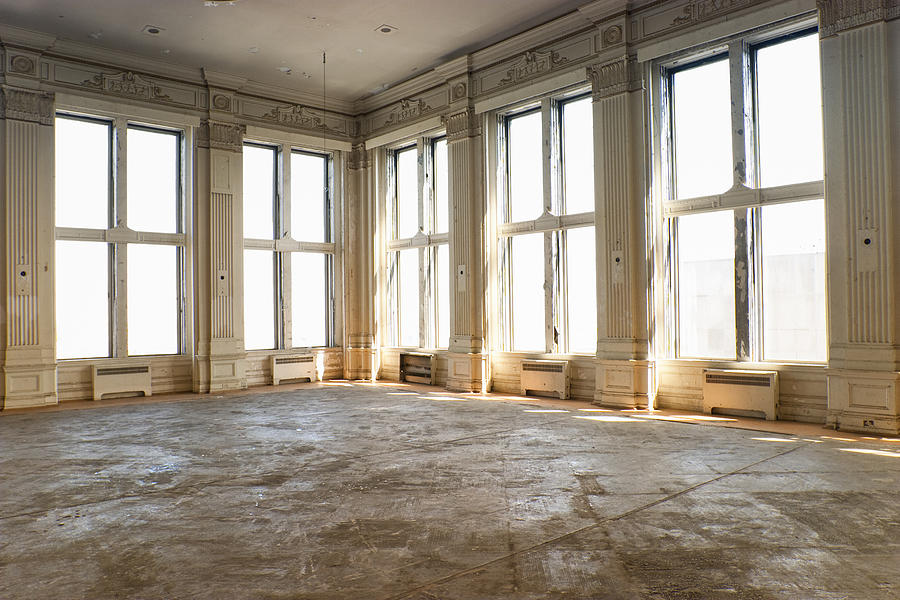 Empty old ballroom Photograph by Pgiam