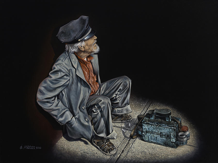 Portrait Painting - Empty Pockets by Ricardo Chavez-Mendez