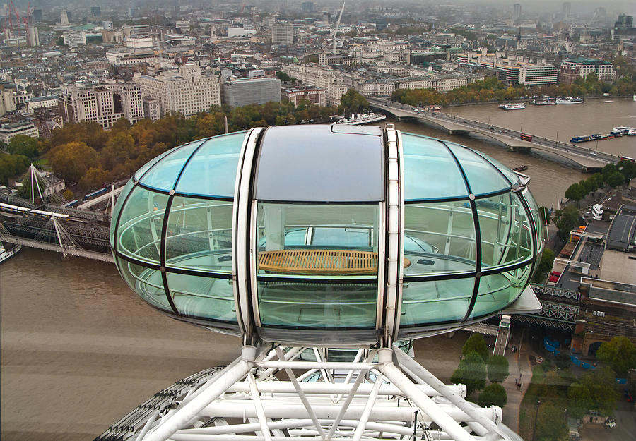London Eye Photograph - Empty Pod  London Eye by Liz Leyden