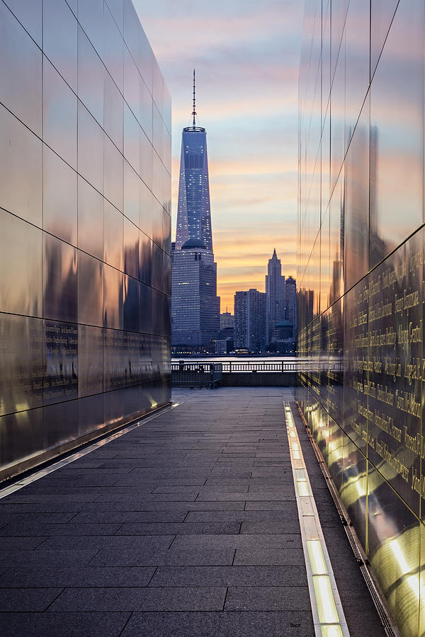 Empty Sky Memorial And The Freedom Tower Photograph by Susan Candelario