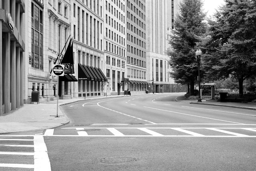 Boston Photograph - Empty Street In Boston by Klm Studioline