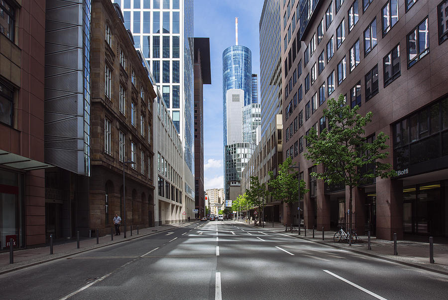 Empty street in Frankfurt am Main, Germany Photograph by Alexander Spatari