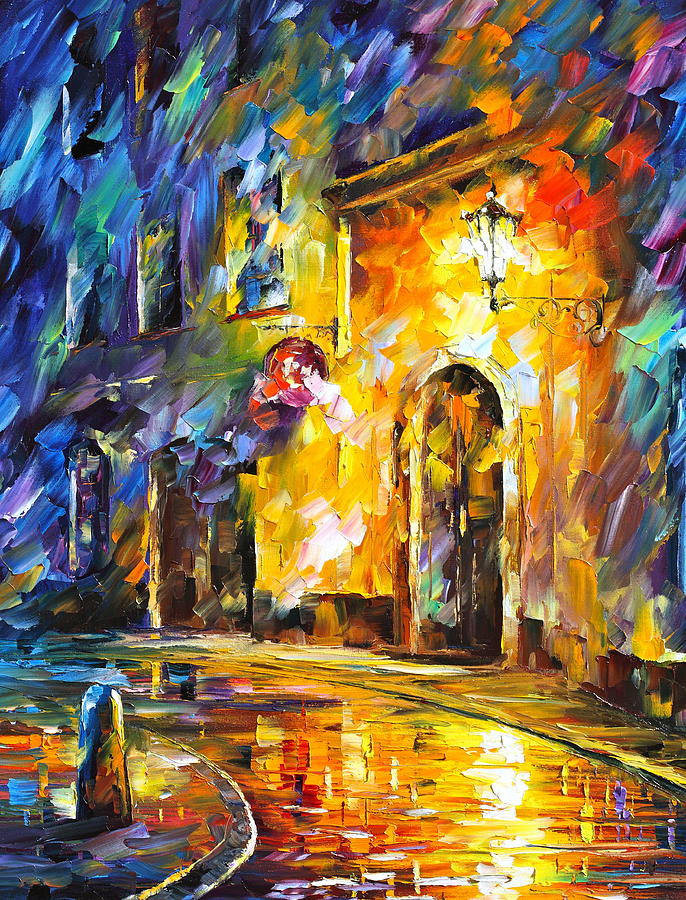 Empty Street new Painting by Leonid Afremov | Fine Art America