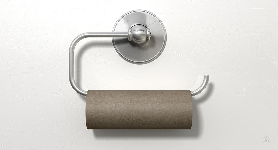 microscopisch dik sap Empty Toilet Roll On Chrome Hanger Digital Art by Allan Swart - Fine Art  America