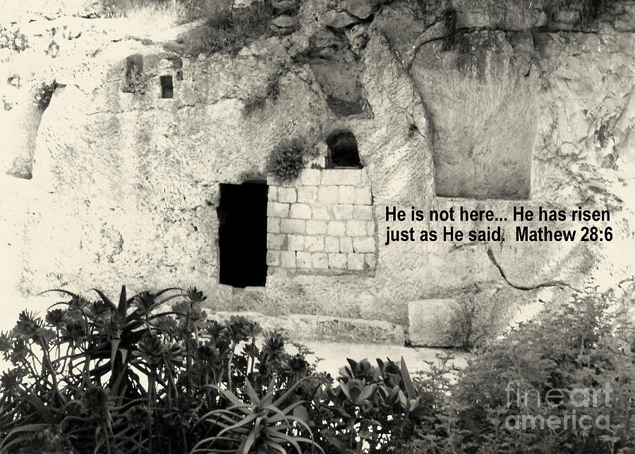 Empty Tomb of Jesus black and white Photograph by Lou Ann Bagnall
