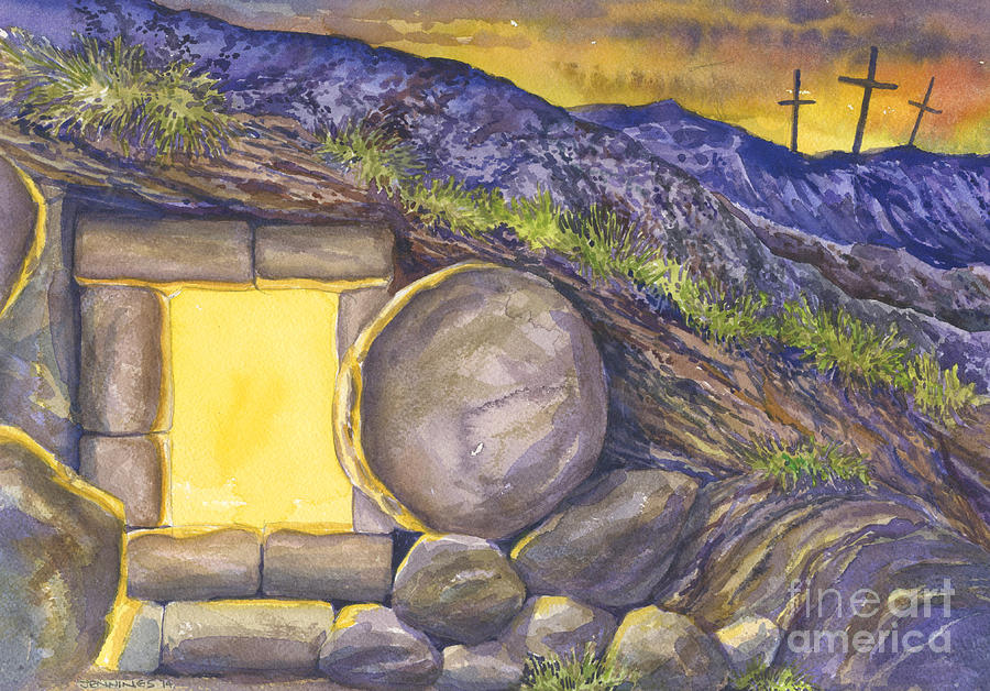 Easter Painting - Empty Tomb Or Life And Death by Mark Jennings