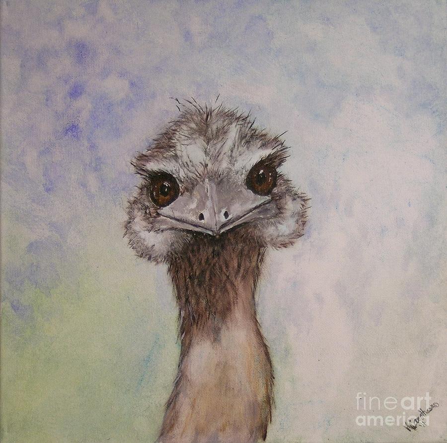 Emu Painting - Emu Selfie by Kathy Carothers