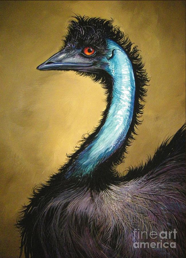 Emu Strike a Pose Painting by Anne Shoemaker-Magdaleno - Fine Art America