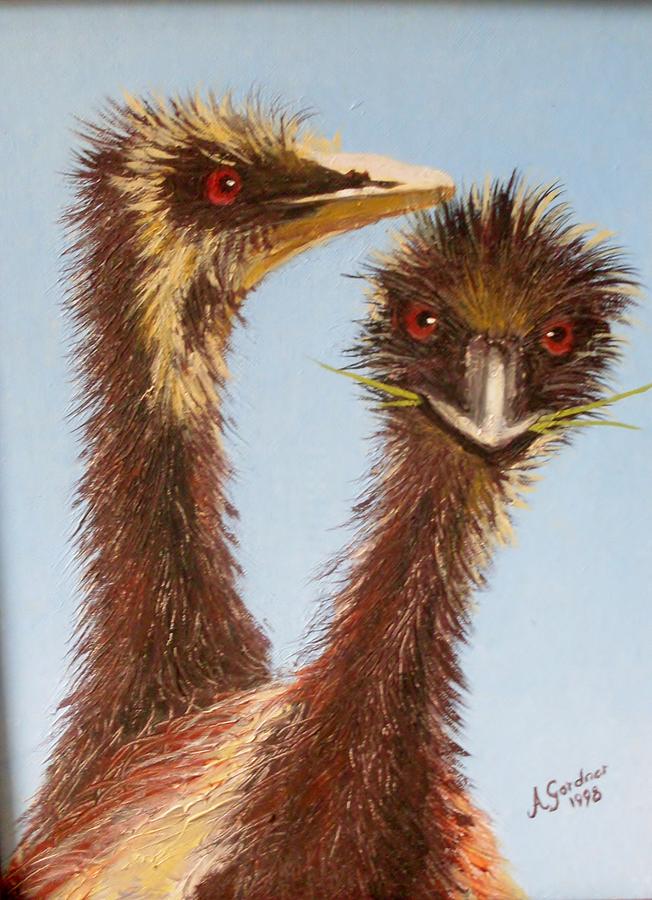 Emus Painting by Anne Gardner