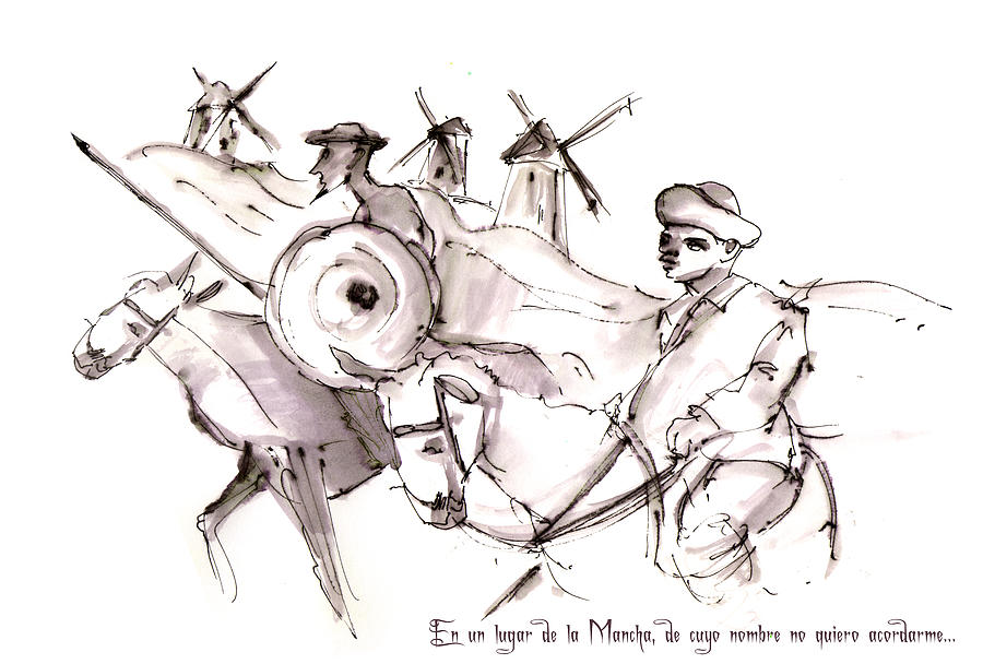 En Un Lugar de La Mancha Painting by Miki De Goodaboom