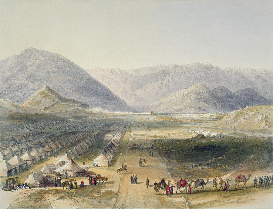 Camel Drawing - Encampment Of The Kandahar Army by James Rattray