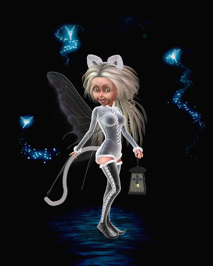 Enchanted Cat Fairy Digital Art