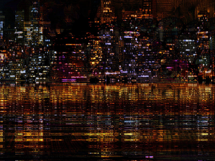 Skyscraper Digital Art - Enchanted Evening by Kiki Art