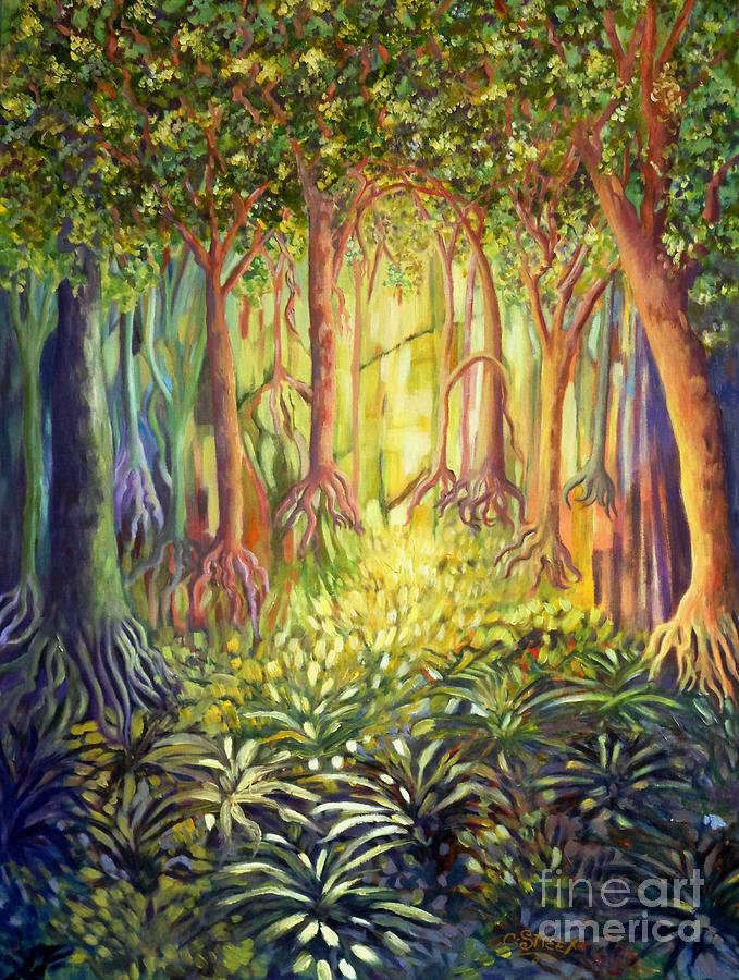 Tree Painting - Enchanted Forest by Caroline Street