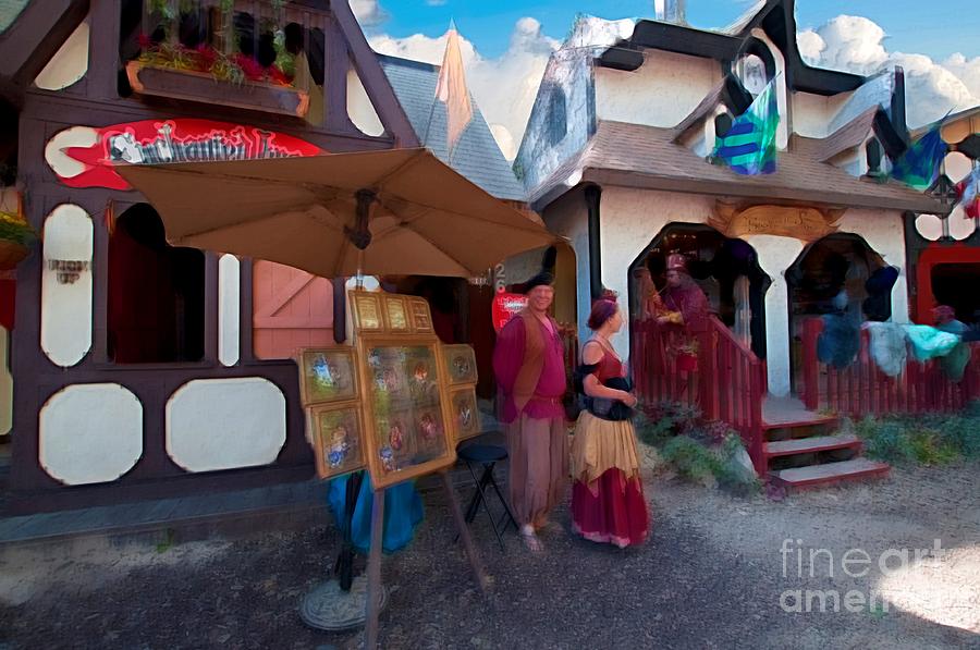 Enchanted is an Impressionistic digital works of a shop at the renaissance festival. Photograph by Liane Wright