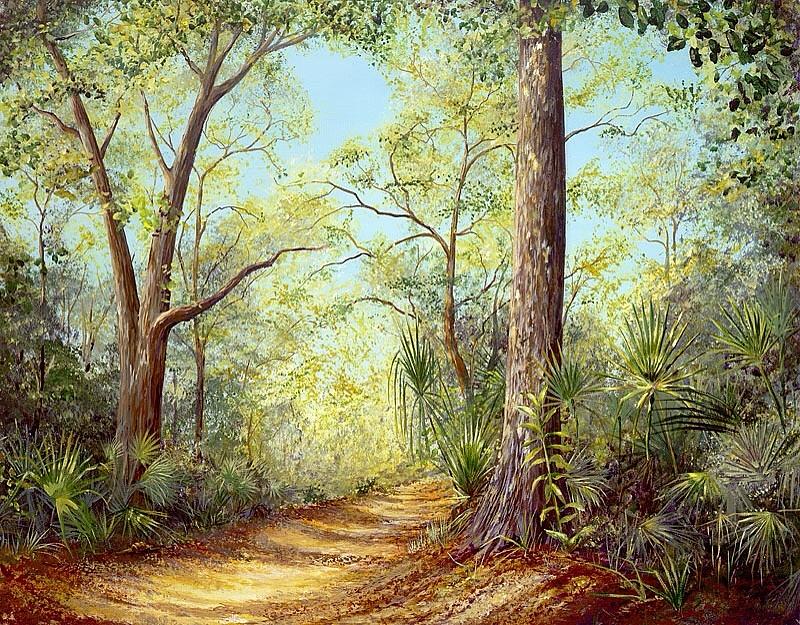 Tree Painting - Enchanted Trail by AnnaJo Vahle