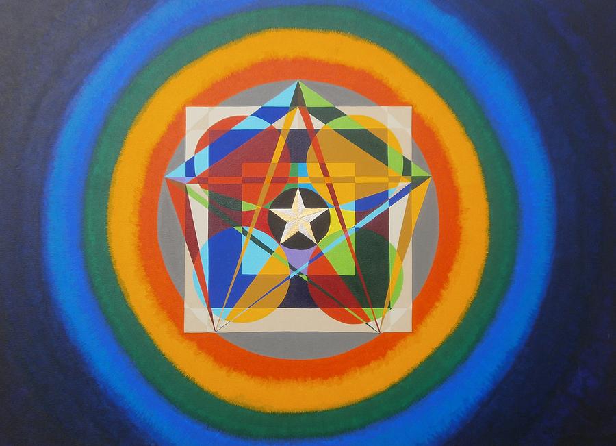 Pentagram Painting - Encompassing by Adrien Barlow
