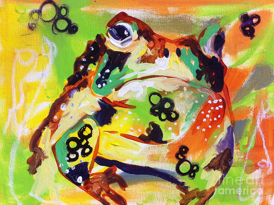 Encounter with a Toad on a Harvest Moon  Painting by Kim Heil