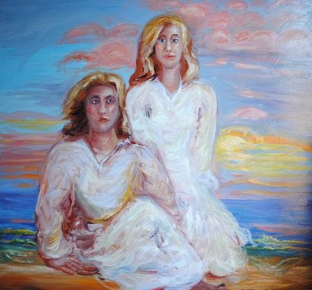 Sunset Painting - Encounter with Jesus at Sunset by Patricia Kimsey Bollinger