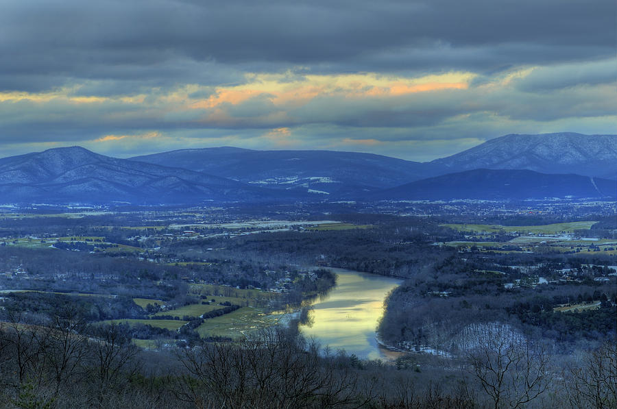 Clouds Photograph - End of December Shenandoah Valley Sunset 2012 by Lara Ellis