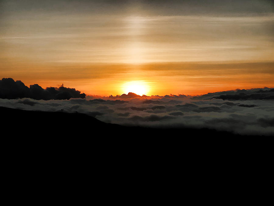 Sunset Photograph - End of the Day Above the Clouds by Dan Sabin