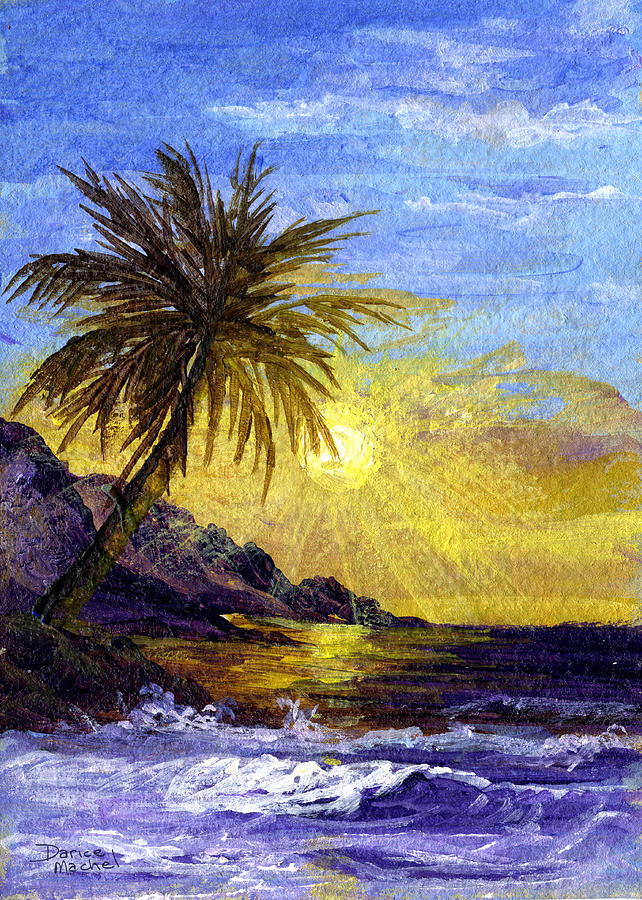 Tropical Island Painting - End Of The Day by Darice Machel McGuire Tropical Island Painting - End Of The Day by Darice Machel McGuire