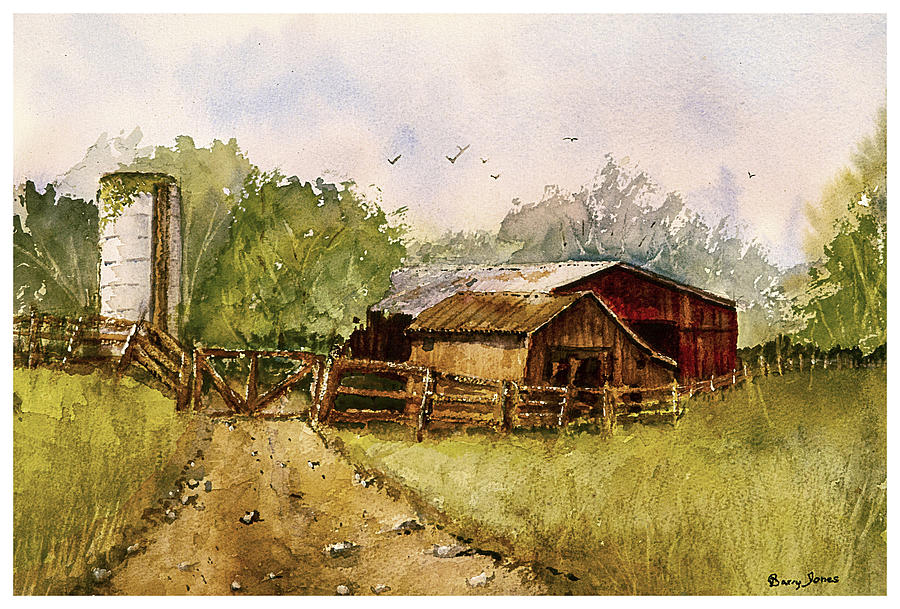 Barn Painting - End of the Gravel Road by Barry Jones