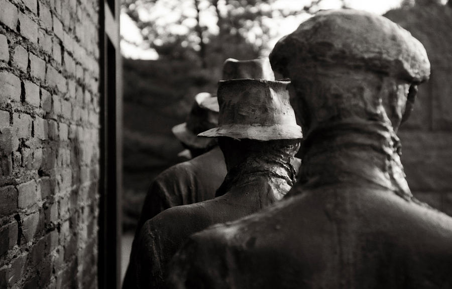 End of the Line - FDR Memorial Breadline Photograph by Greg and Chrystal Mimbs