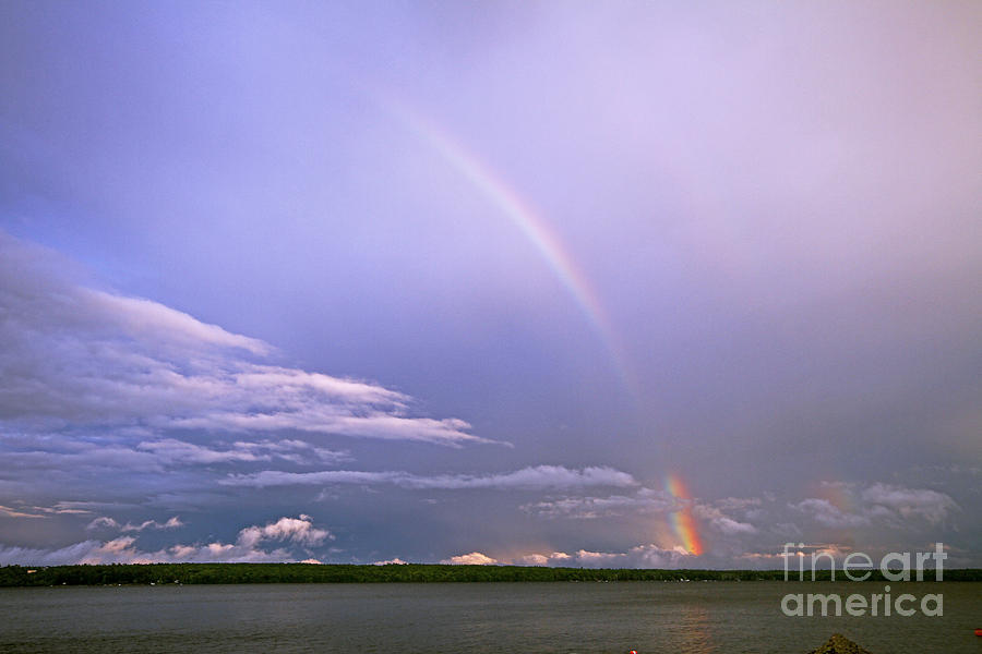 End of the Rainbow Sebago Lake Maine Photograph by Butch Lombardi