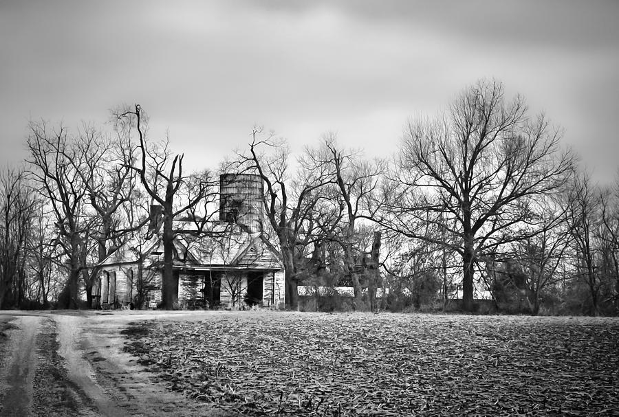 End of the Road Farmhouse in BW Photograph by Greg Jackson
