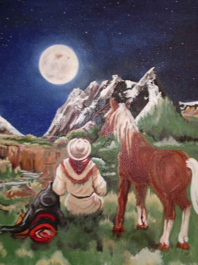 End Of The Trail Painting By Bertha Williams
