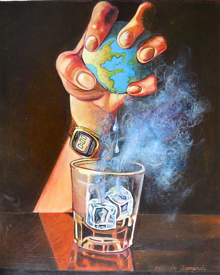 End of the World as we Know It. Painting by Melinda Saminski