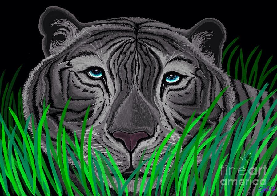 Endangered White Tiger Digital Art by Nick Gustafson