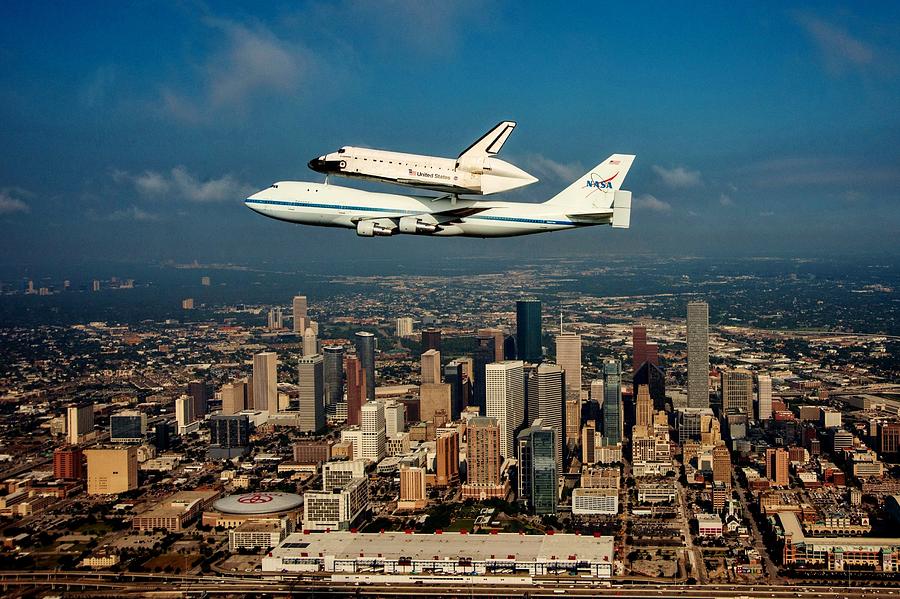 Houston Photograph - Endeavor Over Houston by Benjamin Yeager