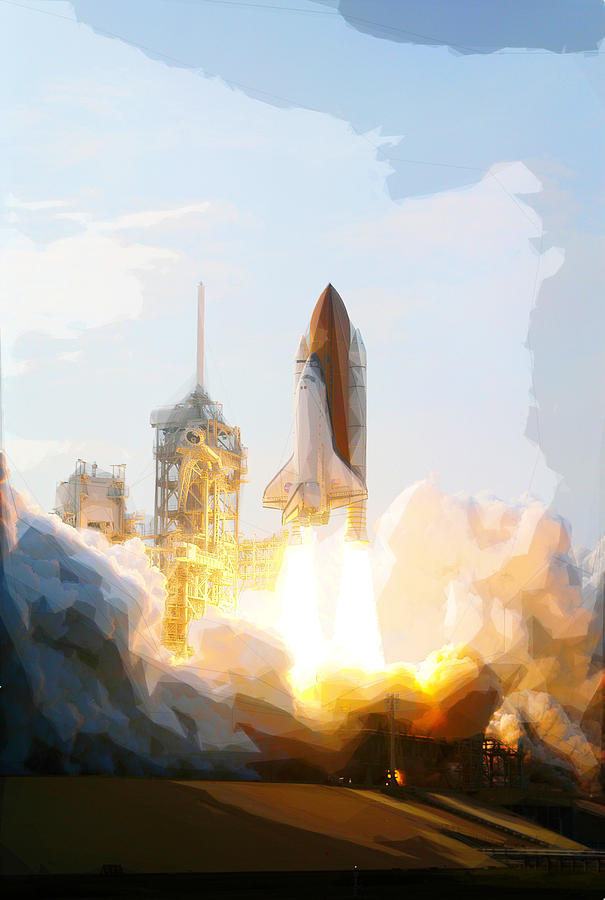 Endeavour Mission Painting by Celestial Images