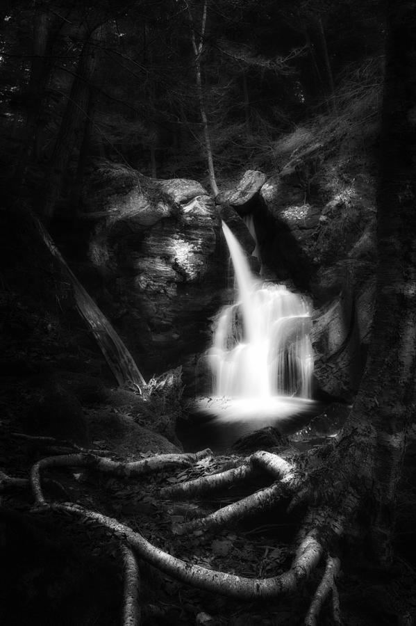 Enders Falls Black and White Photograph by Bill Wakeley