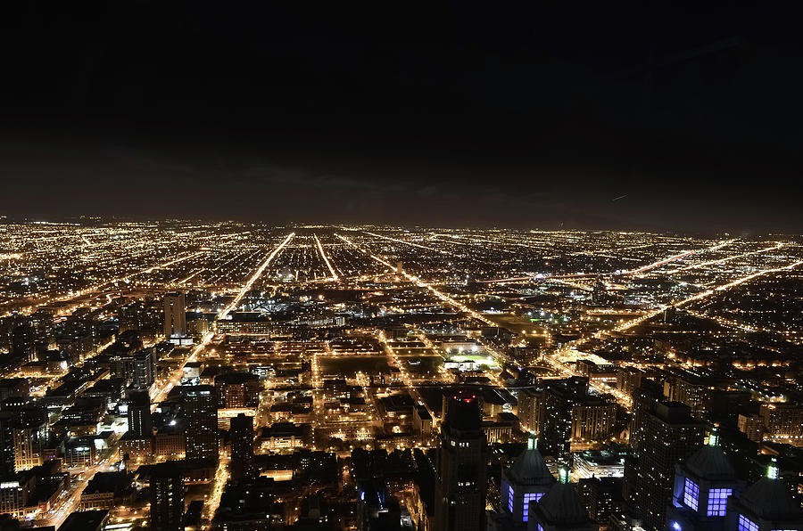 Endless Aerial Big City Light Trails At Photograph by Sir Francis Canker Photography