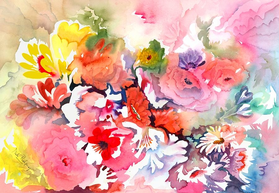 Endless Blossoms Painting by Neela Pushparaj