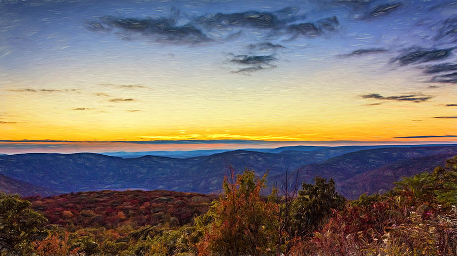 Nature Photograph - Endless Mountains Sunset - Paint by Steve Harrington