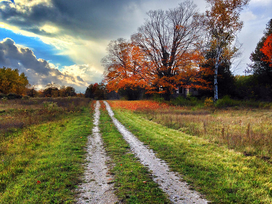 Fall Photograph - Endless road by Jeff Klingler