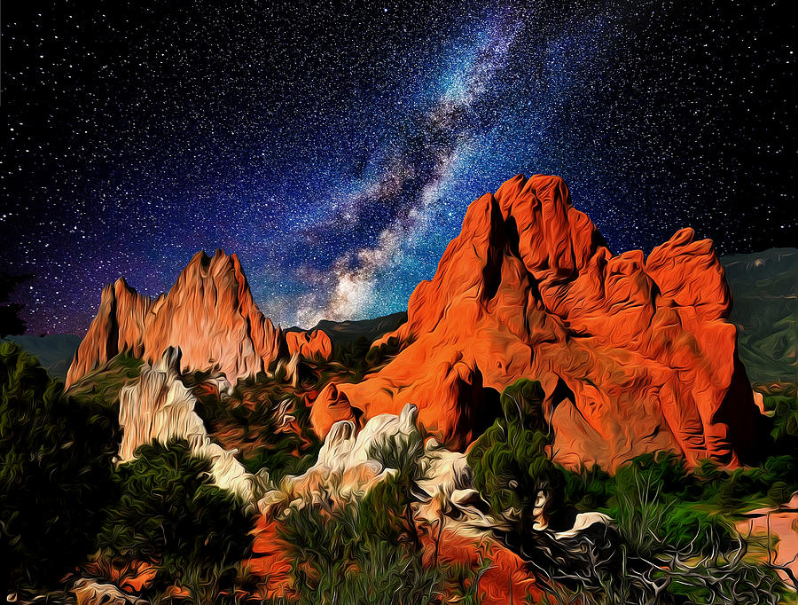 Starry Night at Garden of the Gods Photograph by John Hoffman