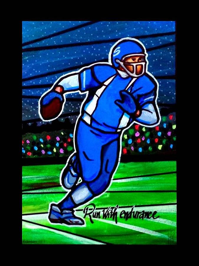 Football Painting - Endurancw by Jim Harris