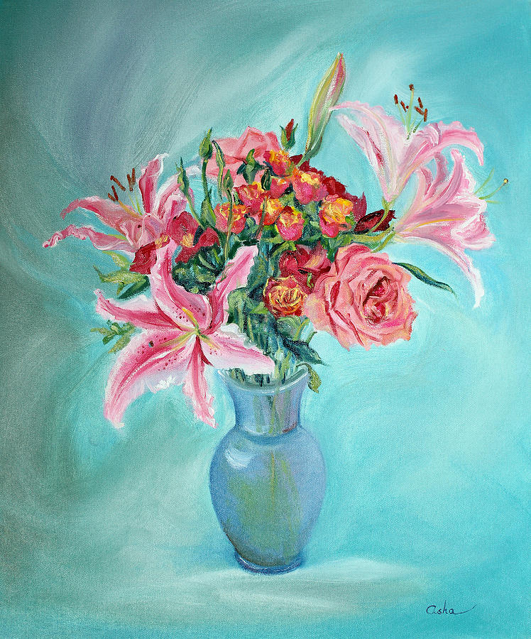 Enduring Love Bouquet Painting by Asha Carolyn Young