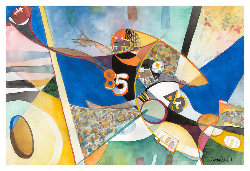 Endzone Catch Painting by David Ralph
