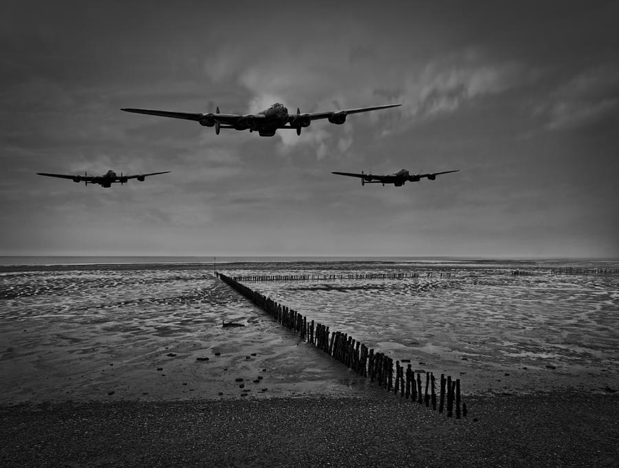 Enemy coast ahead skipper black and white version Photograph by Gary Eason