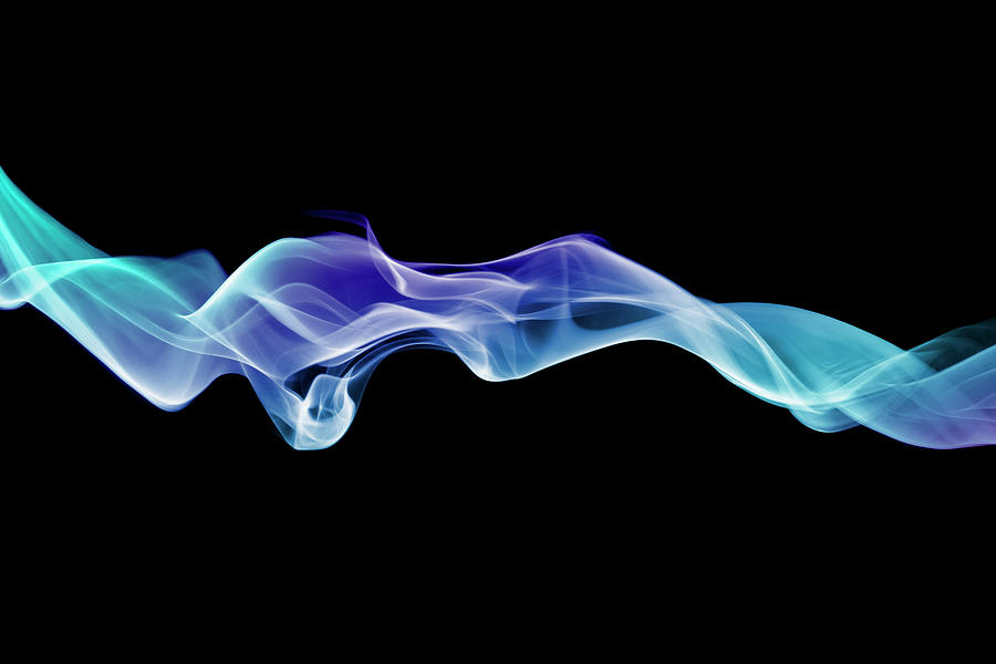 Pattern Photograph - Energetic Spirals Of Blue Smoke by Anthony Bradshaw