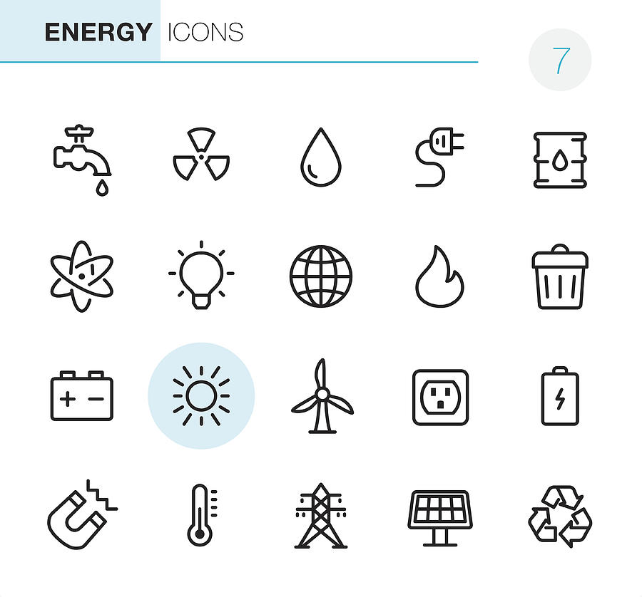 Energy - Pixel Perfect icons Drawing by Lushik
