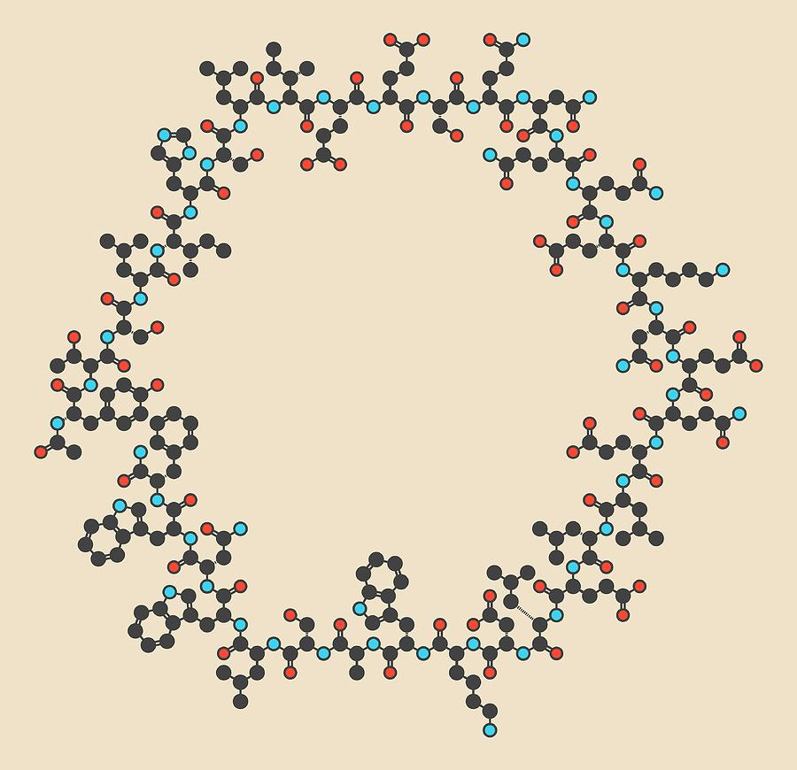 Ring Photograph - Enfuvirtide Hiv Drug Molecule by Molekuul